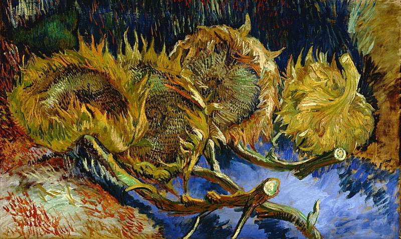 Vincent Van Gogh. Vier uitgebloeide zonnebloemen, August - October 1887