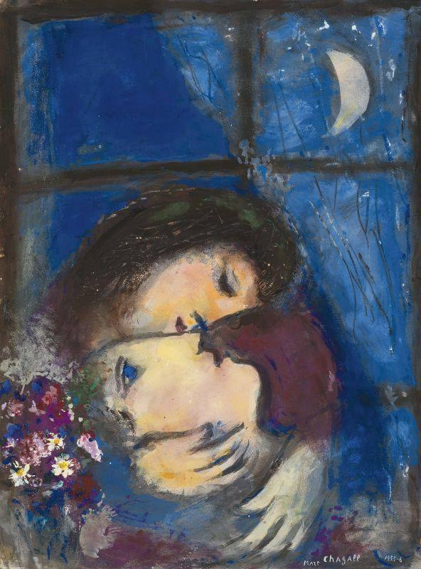 Marc Chagall - due teste alla finestra, 1955-56
