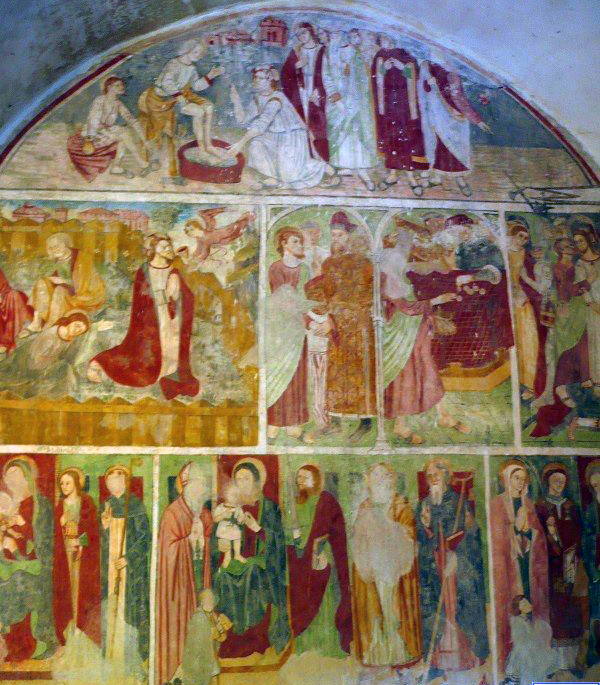 Affreschi di Pietro Guido da Ranzo, chiesetta di Santa Margherita, Alpi Liguri, Cascate dell'Arroscia