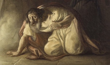 Giuseppe Sabatelli. La maga di Endor evoca davanti a Saul lo spettro di Samuele, 1841