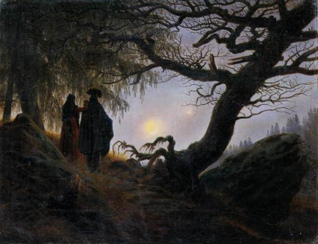 Friedrich, Caspar David: Uomo e donna che contemplano la luna