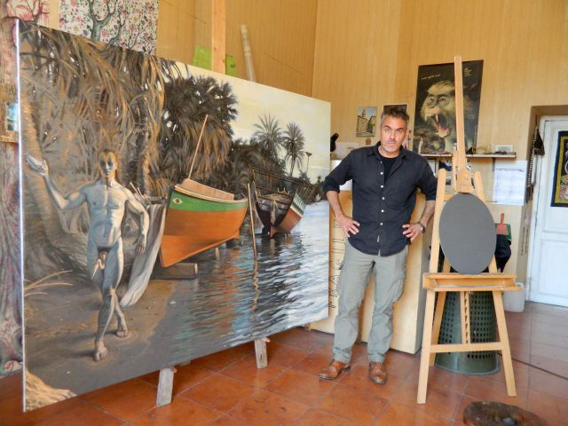 Massimo Livadiotti - In studio, opera 'Ossirinco' appena finita nel 2012