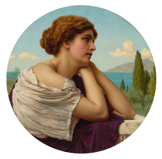 John William Godward (1861-1922), Heart on Her Lips and Soul within Her Eyes - 1904