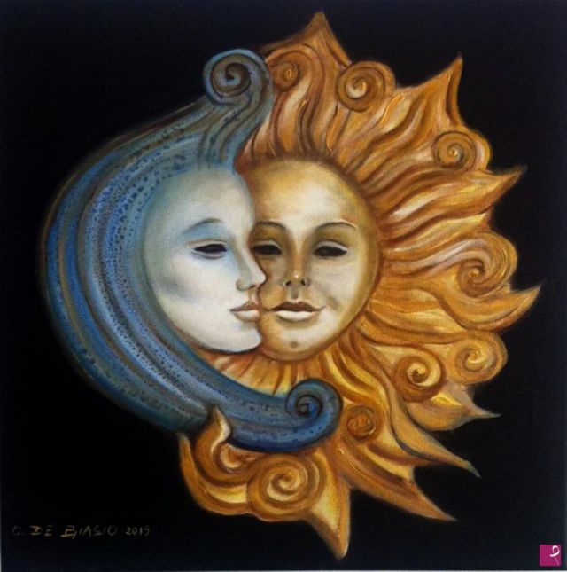 Sole e luna di Cristina De Biaso, olio su tela, collezione privata